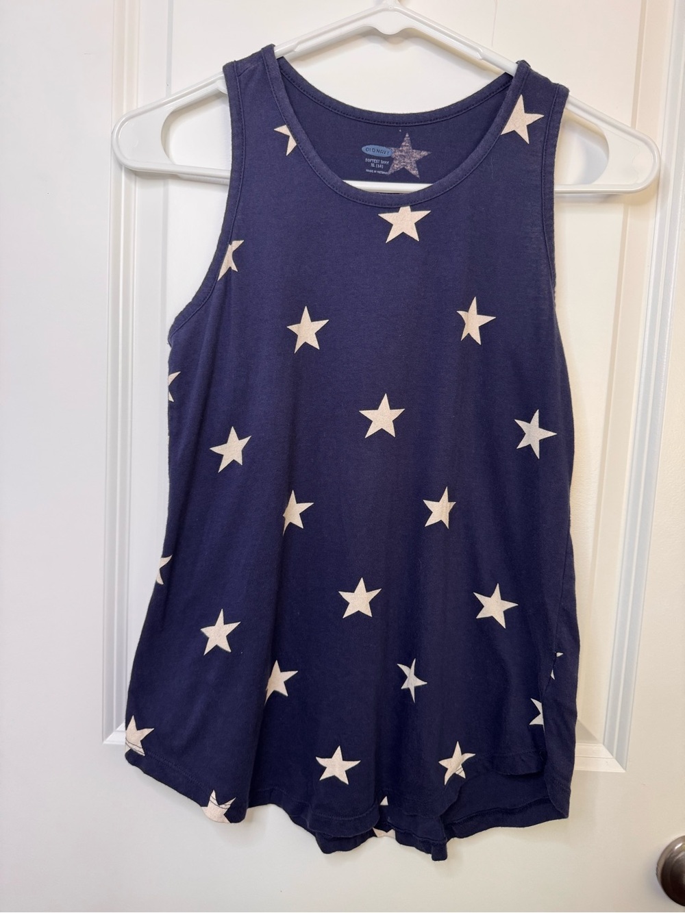Old Navy Navy Tank with Cream Star Graphic